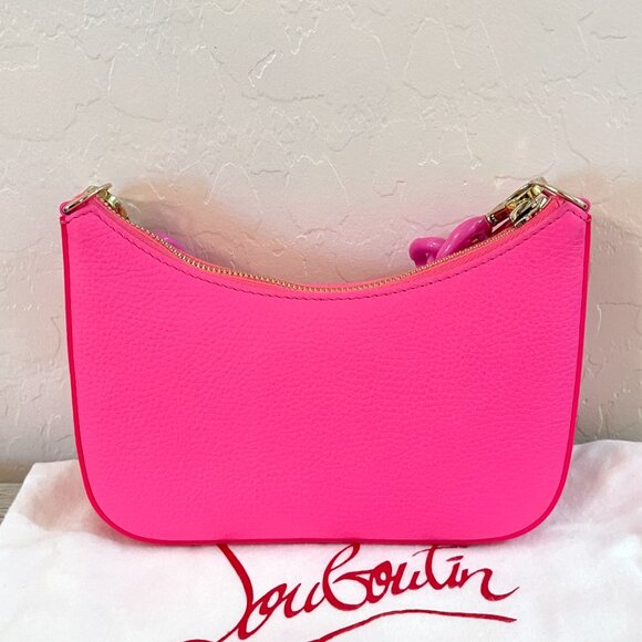 Christian Louboutin Hot Pink Leather Loubila Mini Chain Shoulder Bag Pristine - Picture 6 of 16